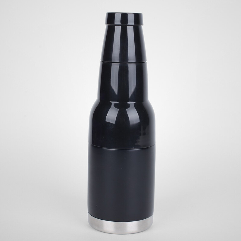 Stainless Steel Vacuum Insulated Can Cooler With Beer Opener Drink