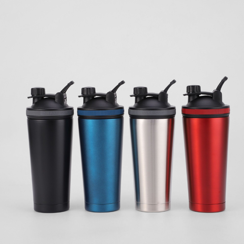 750ml Stainless Steel Vacuum Flask Shaker Water Bottle Insulated Protein Powder Shaker Bottle