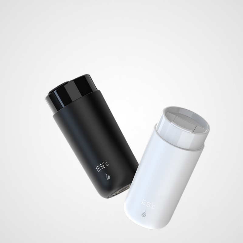 Temperature Control Heated Coffee Mug Smart Self Travel Mug with App Controlled Warmer LED Display Wireless Charger Base