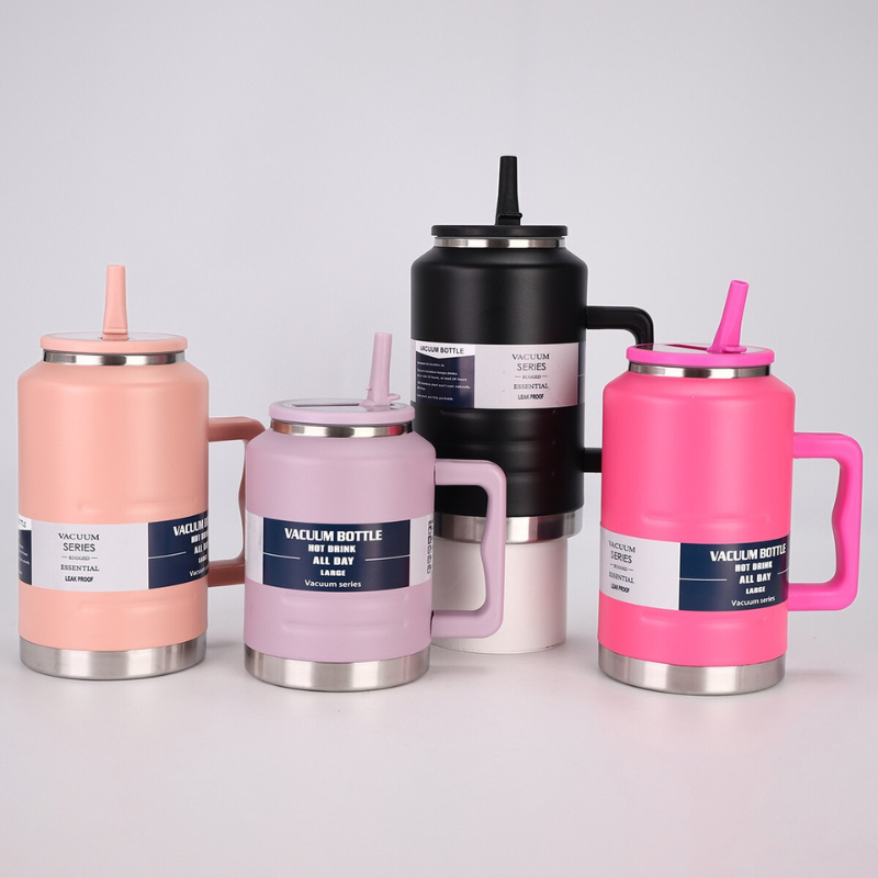 Large Capacity Double Wall Stainless Steel Insulated Camping Handle Tumblers