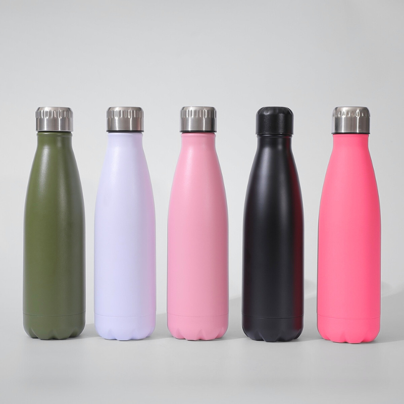 500ml Stainless Steel Insulated Vacuum Flask Cola Shape Steel Drink Water Bottle