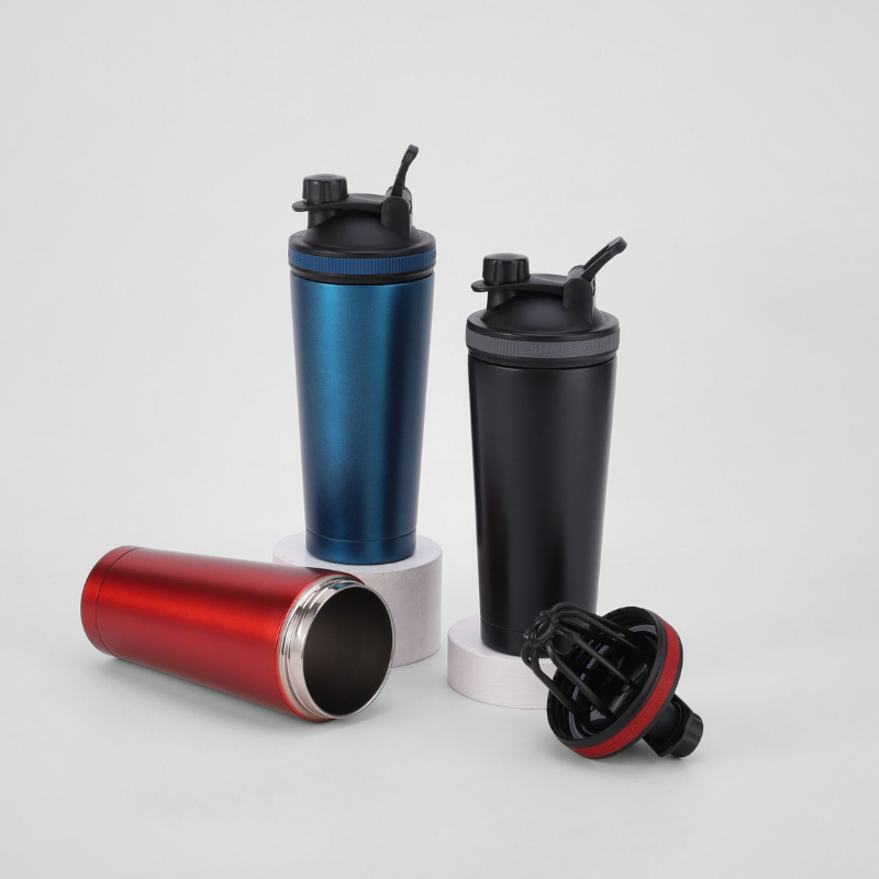 750ml Stainless Steel Vacuum Flask Shaker Water Bottle Insulated Protein Powder Shaker Bottle