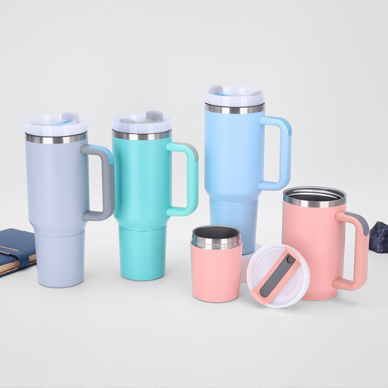 2 in 1 Travel Stainless Steel Compartment Storage Bowl Portable Removable 40oz Double-Layer Water Bottles