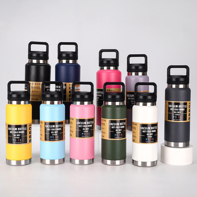 800ml 1000ml Gym Sport Bottle Stainless Steel Bottle Vacuum Insulated Outdoor Sports Fitness Water Bottle with Lid