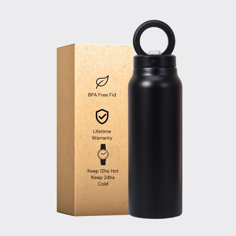 Magnetic Phone Mount Water Bottle With Straw Lid
