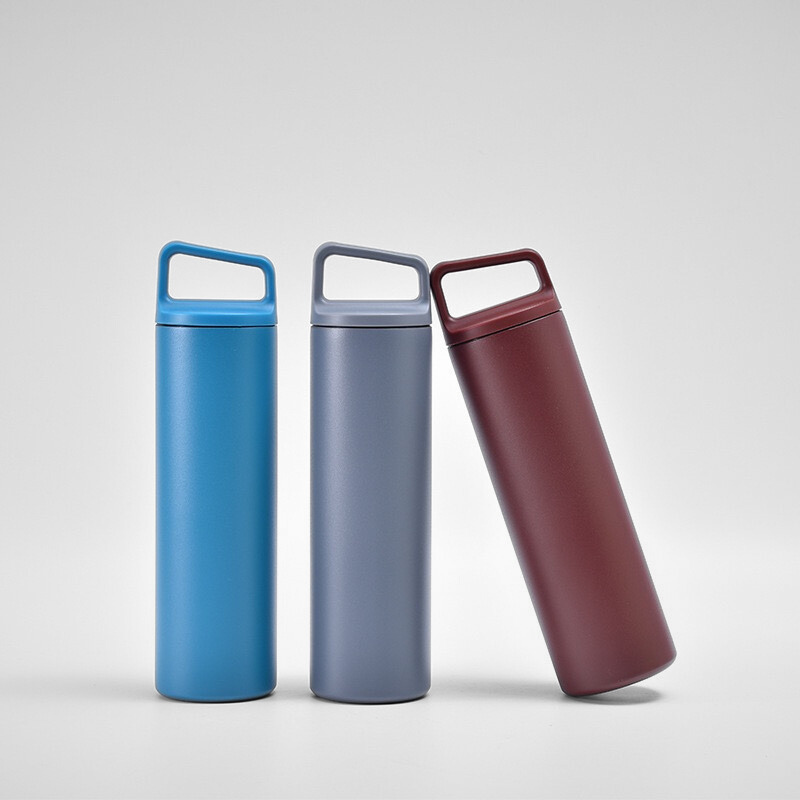Double Wall Stainless Steel Water Bottle Insulated Metal Sports Bottle with Handle