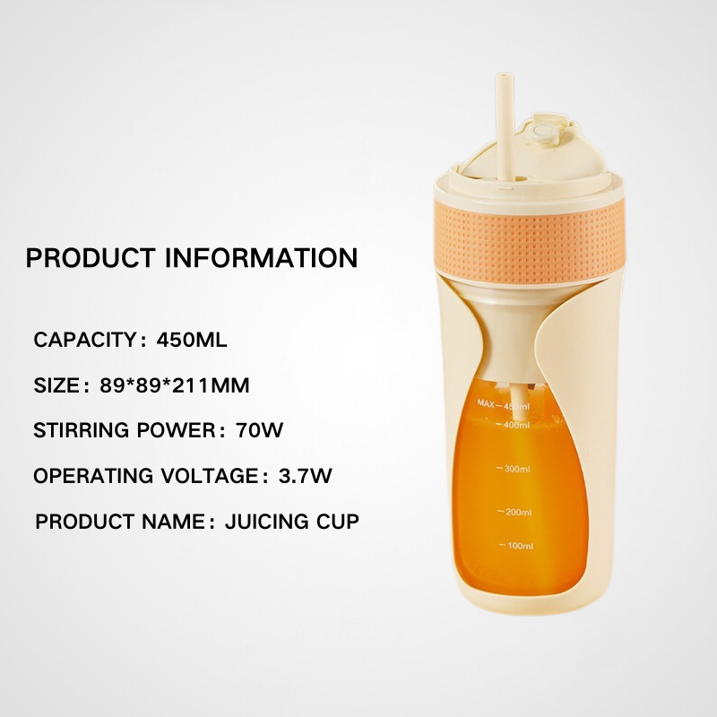 450ml Mini Portable Blender Juicer Portable Juicer 6-blade Fruit and Vegetable Mixer Multifunctional Juicer