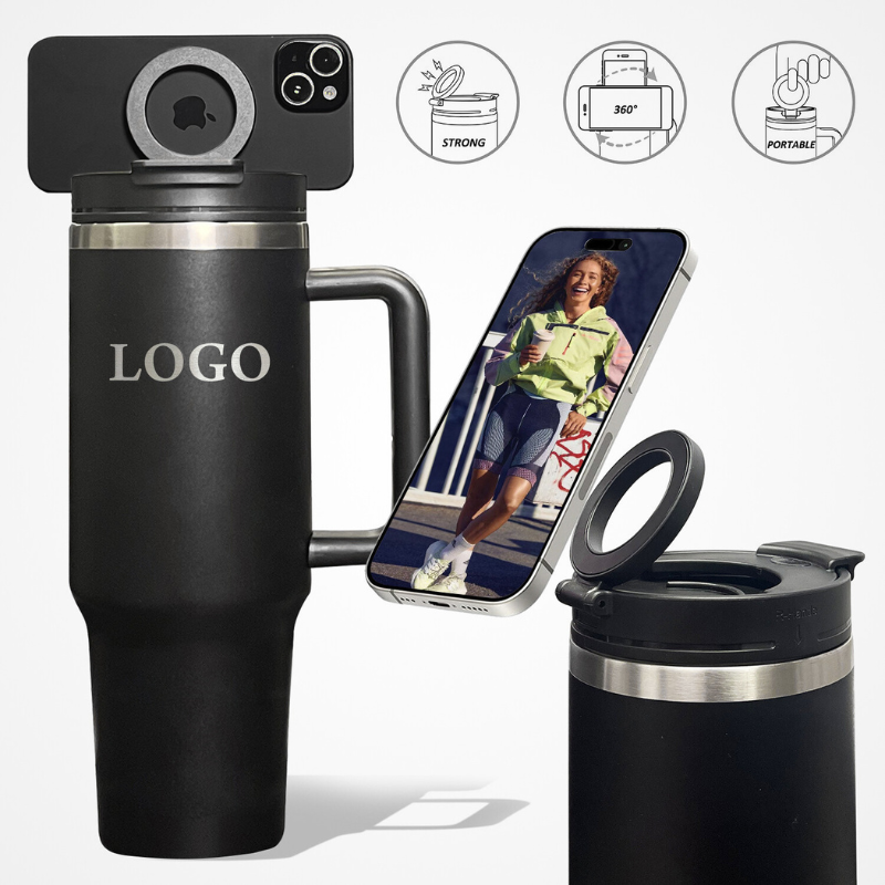 Magnetic Phone Holder Travel Tumbler