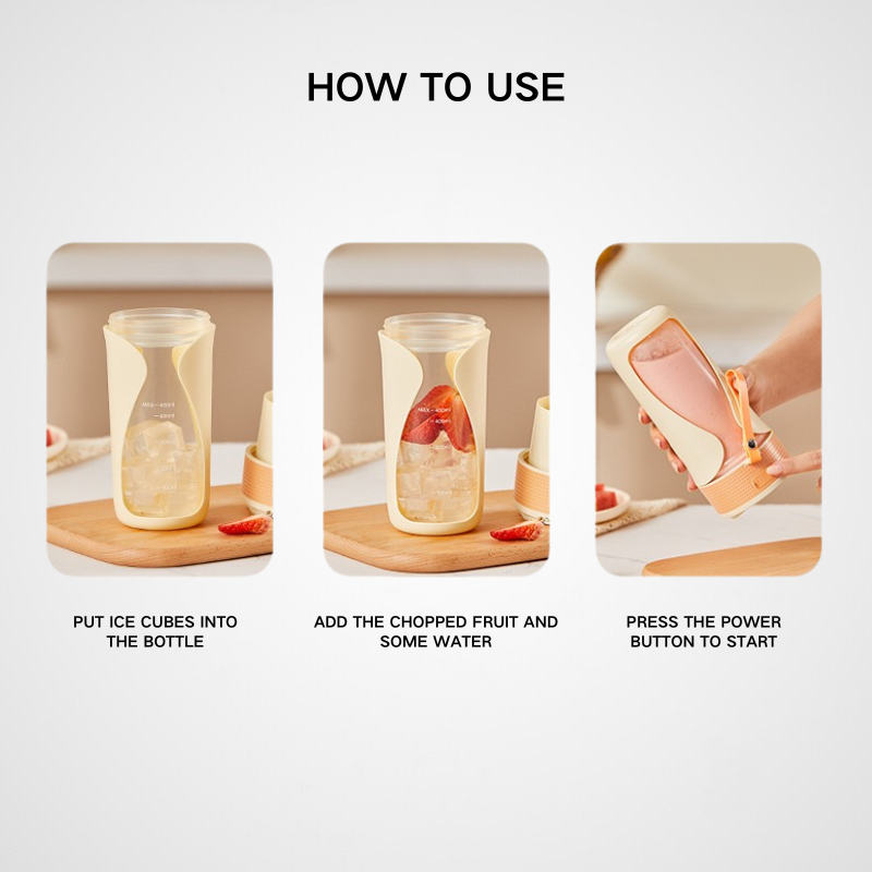 450ml Mini Portable Blender Juicer Portable Juicer 6-blade Fruit and Vegetable Mixer Multifunctional Juicer