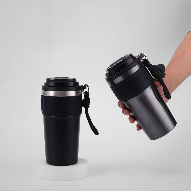 630ml Double Wall Stainless Steel Portable Plastic Lids BPA Bottle