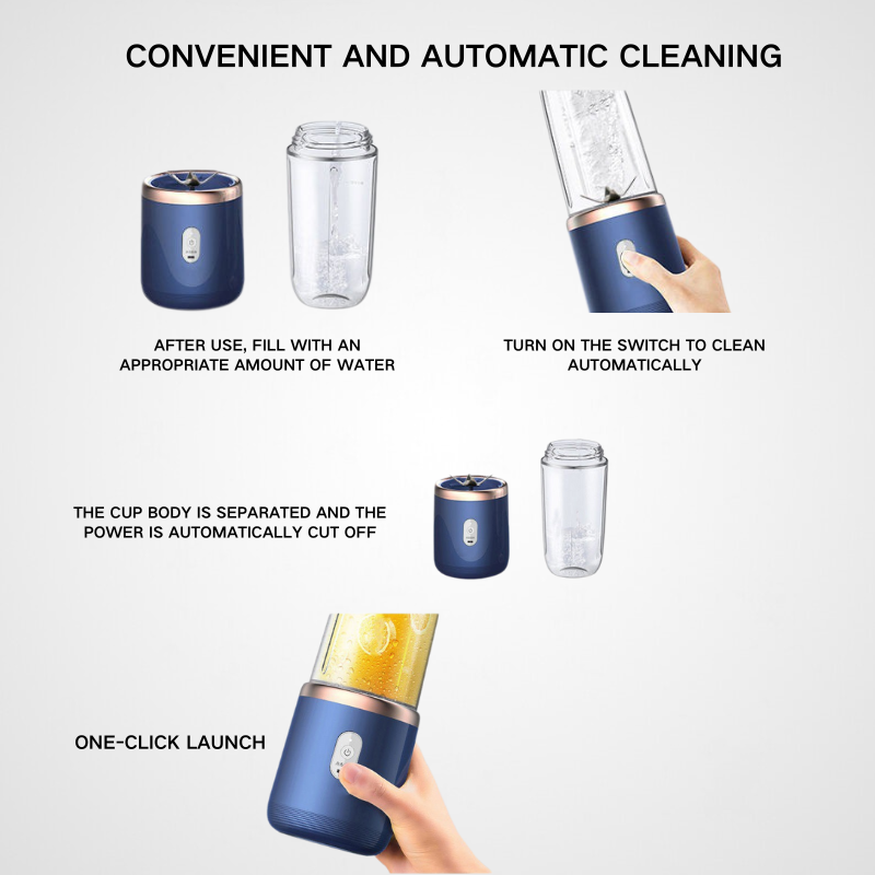 Portable Mini Juicer Double Cups 400ml Bottle Handheld Smoothie Mixer Cup Portable Fresh Juicer Blender