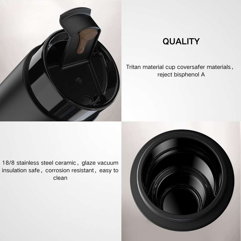 Temperature Control Heated Coffee Mug Smart Self Travel Mug with App Controlled Warmer LED Display Wireless Charger Base