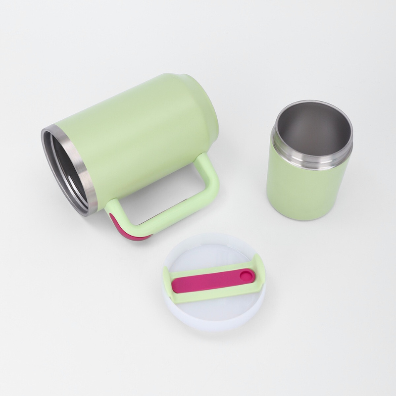 2 in 1 Travel Stainless Steel Compartment Storage Bowl Portable Removable 40oz Double-Layer Water Bottles