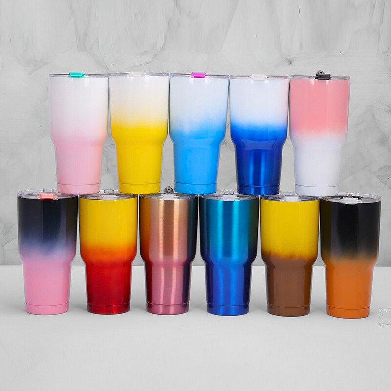 30oz Double Wall Stainless Steel Gradient Color Travel Mug