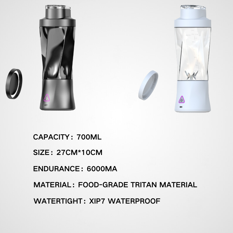 High-Speed 700ml Portable Juicer Blender Large Capacity Wireless Fruit Mixer Grinder Rechargeable USB/Battery Wireless Large
