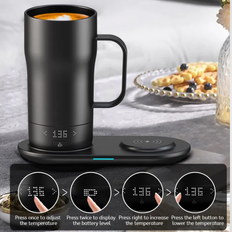 Smart Self Heating Coffee Mug 18 Oz Temperature Control Heated Coffee Mug App Controlled Warmer Mug