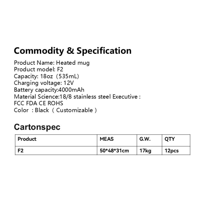 Smart Self Heating Coffee Mug 18 Oz Temperature Control Heated Coffee Mug App Controlled Warmer Mug