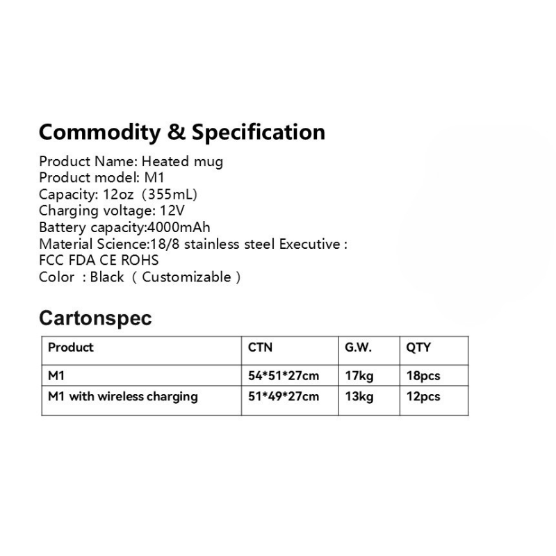 12oz Warmer Temperature Control Smart Car Mugs Travel Heated Coffee Ceramic Cups With Wireless Phone Charger Coaster Pad