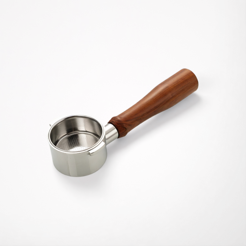 Bottomless Coffee Portafilter with Wood Handle