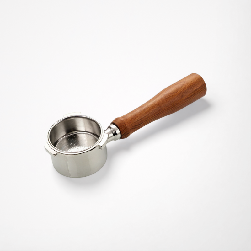 Bottomless Coffee Portafilter with Wood Handle