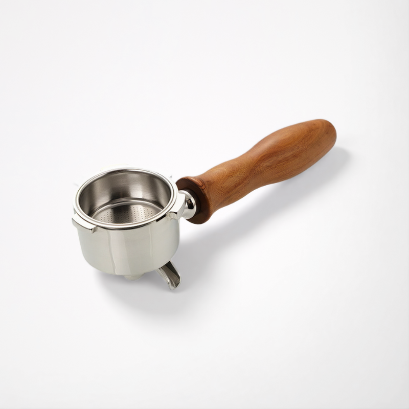 Bottomless Coffee Portafilter with Wood Handle