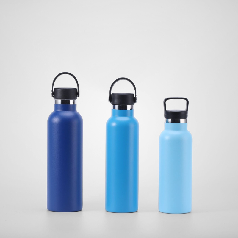 Sport Water Bottle Double Wall Thermos Vacuum Flask With Lid of Handle