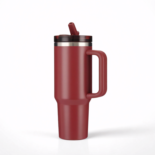 Stainless Steel 40oz Tumbler With Handle & Flip Straw Lid