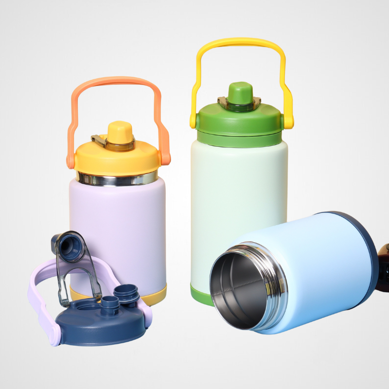40OZ 64OZ Double Wall Stainless Steel Vacuum Insulated Gym Bottle With Handle