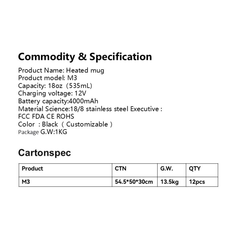 Digital LED Temperature Display Stainless Steel Office Smart Self Heating Travel Mug