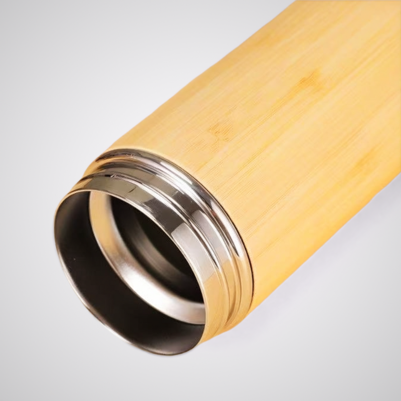 Portable Stainless Steel Bamboo Mugs with Handle