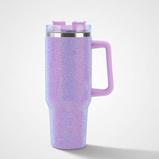 40oz Diamond Bedazzled Crystal Rhinestone Bling Vacuum Insulated Mug