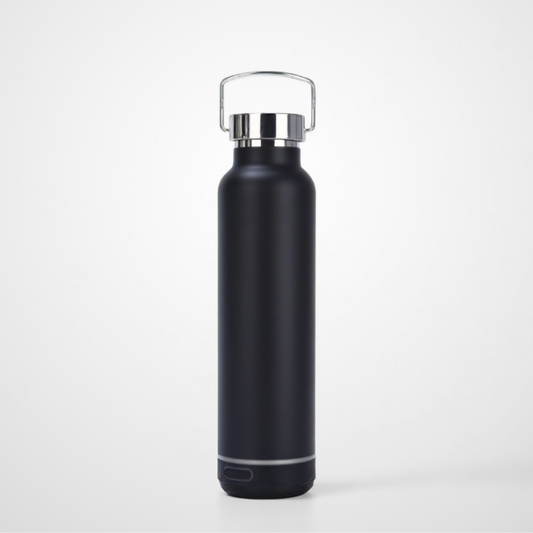 Water Bottle with Rechargeable Speaker Steel Double Wall Design Lights