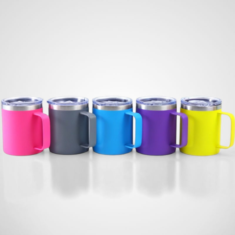 Double Wall Tumbler Travel Mug with Lid and Handle