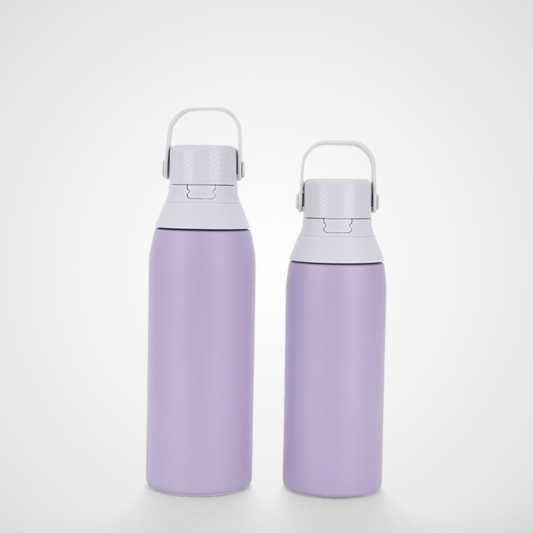 Stainless Steel Double Wall Vacuum Insulation Small Mouth Handle Pop-up Lid Water Bottle