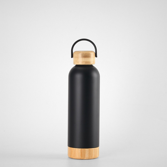 500ML Unique Double Wall Stainless Steel Insulated Water Bottle with Bamboo Lids and Bottom
