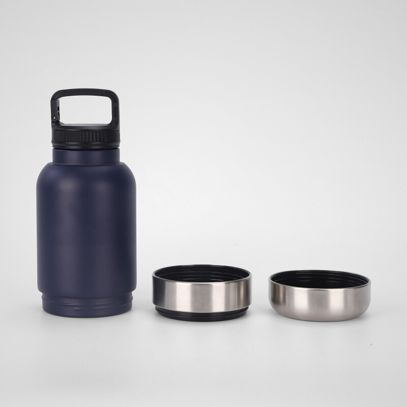 32oz Large Capacity Double Wall Vacuum Flask Stainless Steel Insulated Thermos Water Bottle With Handle