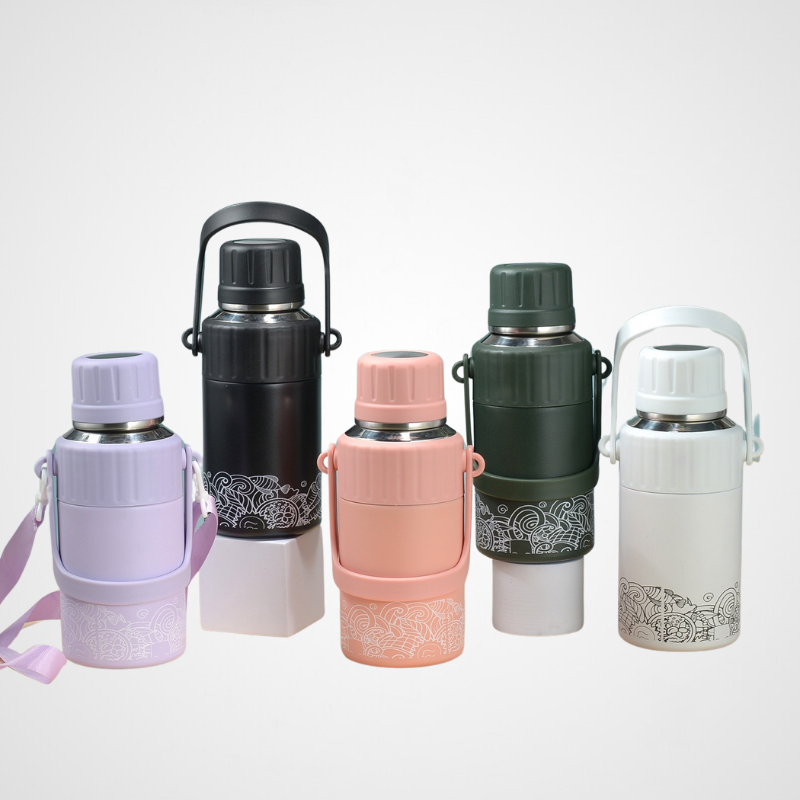 Water Bottle With Handle Vacuum Flask Stainless Steel Insulated Outdoor Thermos Portable Sports Kettle Jug