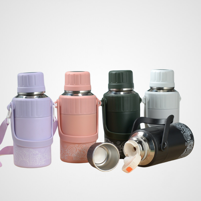 Water Bottle With Handle Vacuum Flask Stainless Steel Insulated Outdoor Thermos Portable Sports Kettle Jug