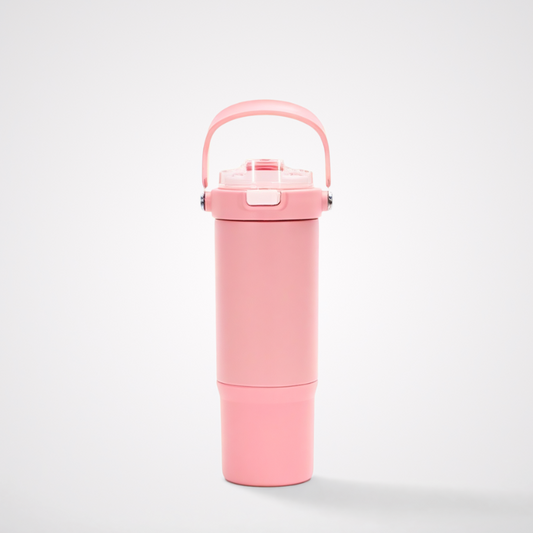 30oz Powder Coated Water Bottle Double Layer Vacuum Flask Bounce Lid