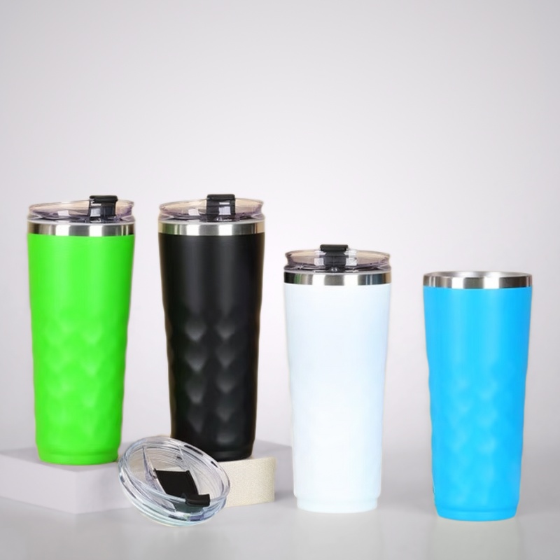 Gradient Double Wall Diamond Shaped Stainless Steel Wine Tumbler Mug
