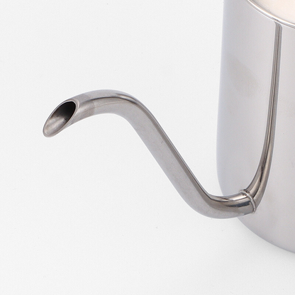 Silver Gooseneck Hand Brewed Coffee Pot With Lid