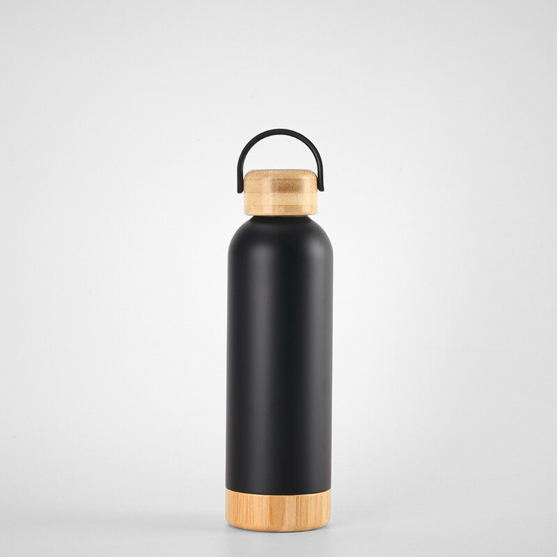 500ML Unique Double Wall Stainless Steel Insulated Water Bottle with Bamboo Lids and Bottom