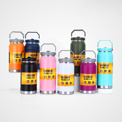 Stainless Steel Large Capacity Insulated Cup Outdoor Portable Sports Double Wall Vacuum Space Kettle with Handle