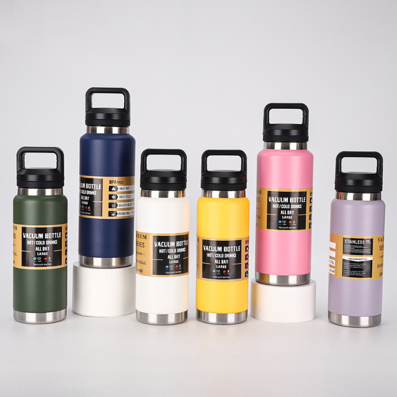 800ml 1000ml Gym Sport Bottle Stainless Steel Bottle Vacuum Insulated Outdoor Sports Fitness Water Bottle with Lid