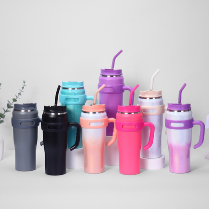 40oz rainbow Tumbler Insulated Vacuum Stainless Steel Double Wall with Handle Mug
