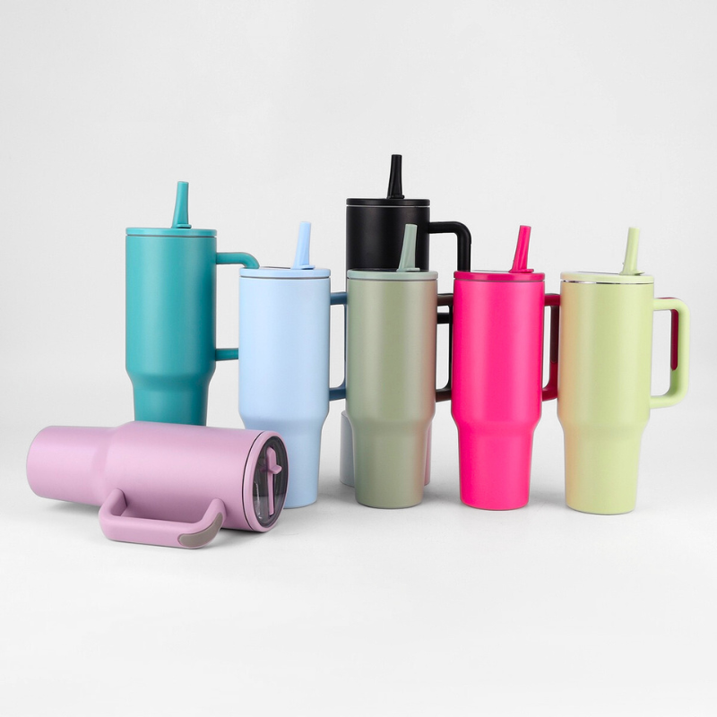 40oz Stainless Steel Car Mug with Straw-Durable & Leak-Proof