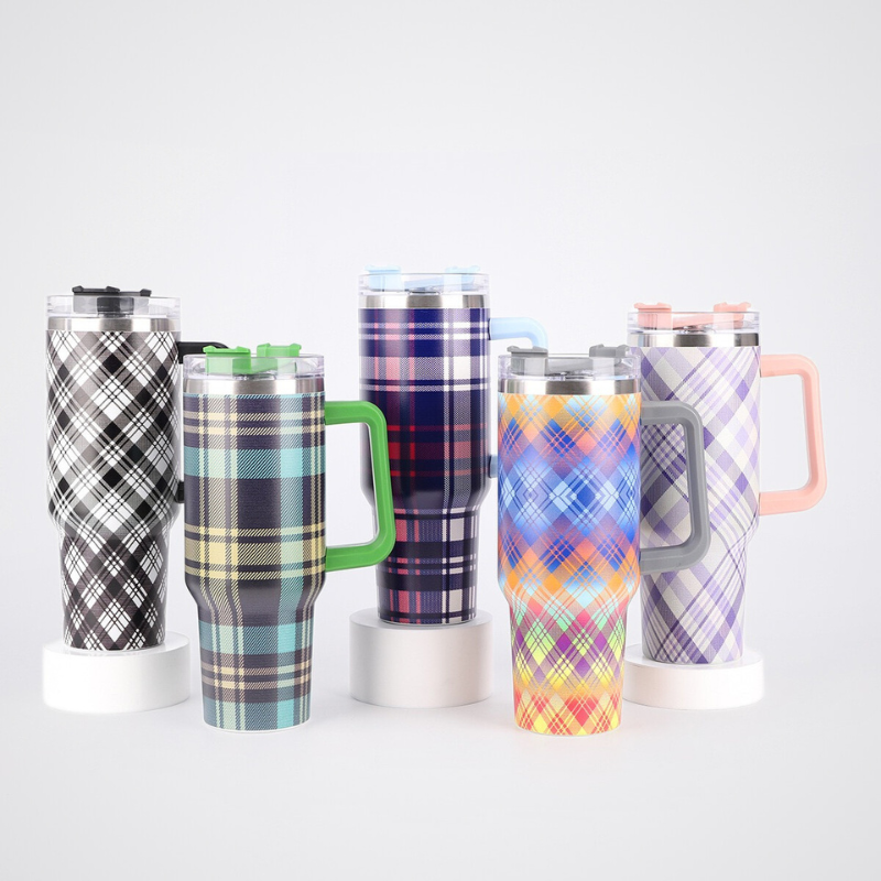 40oz Cup Portable Printed Car Cup With Handle Large Capacity Ice Bully Cup