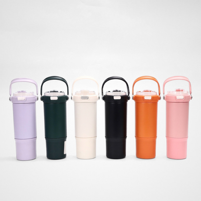 30oz Powder Coated Water Bottle Double Layer Vacuum Flask Bounce Lid