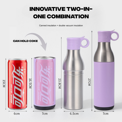 All-Purpose 2 In 1 Can Cooler And Thermo With Opening · Straw Lid