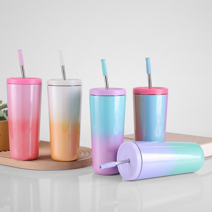 730ml Double Wall Travel Coffee Mugs Glitter Vacuum Insulated Tumbler with Lid